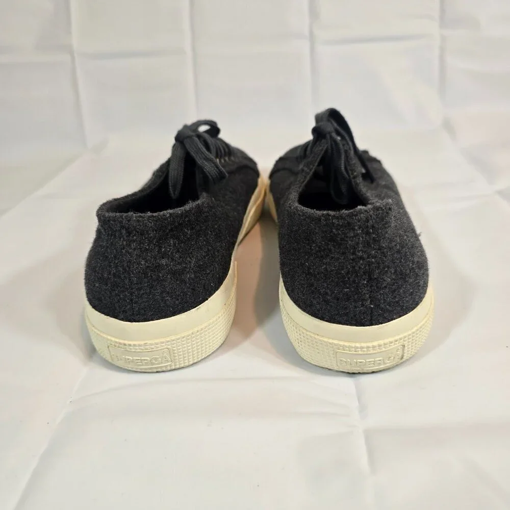 Superga Sneakers Women Size 8 Gray Fabric Lace Ups Casual Platform School